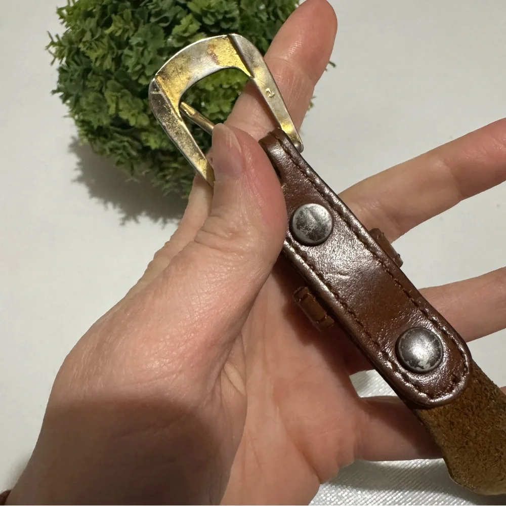Vintage Brown‎ Leather Belt Women’s Size 30 Western Cowgirl Boho Festival Rodeo